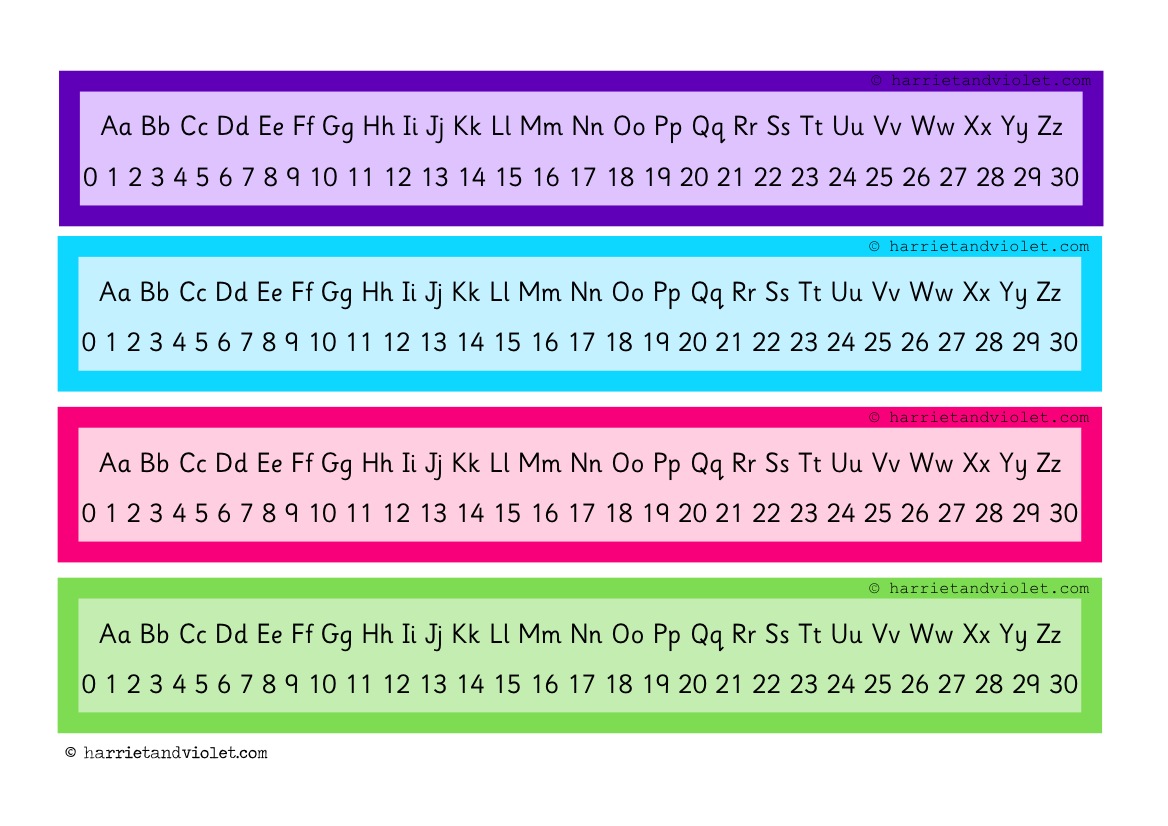 Number Line 0 To 30 Alphabet Chart Free Teaching Resources Print 